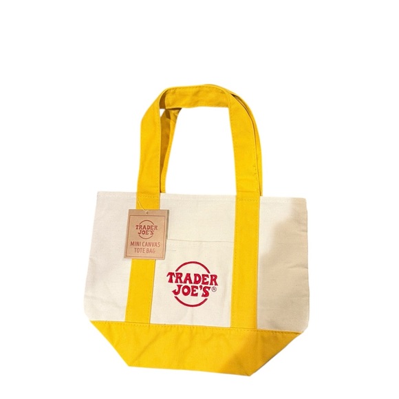 NWT Trader Joe’s Yellow Mini Tote Bag - Picture 3 of 6